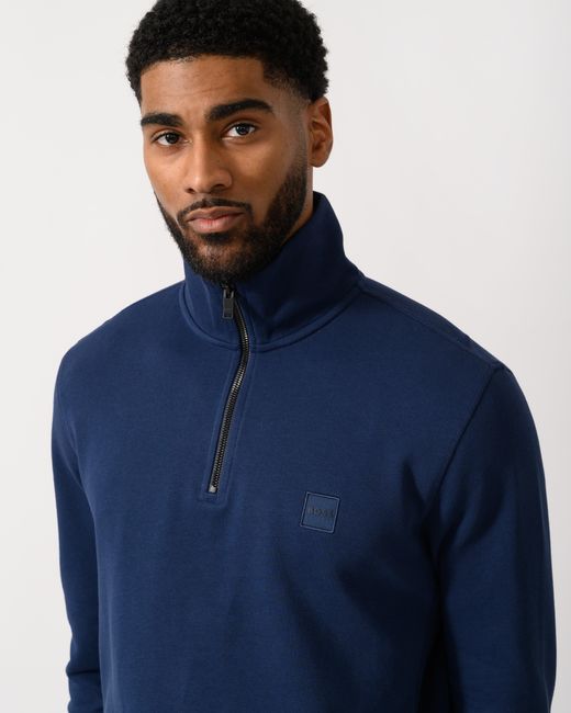 Boss Blue Zetrust 1/4 Zip Sweatshirt for men