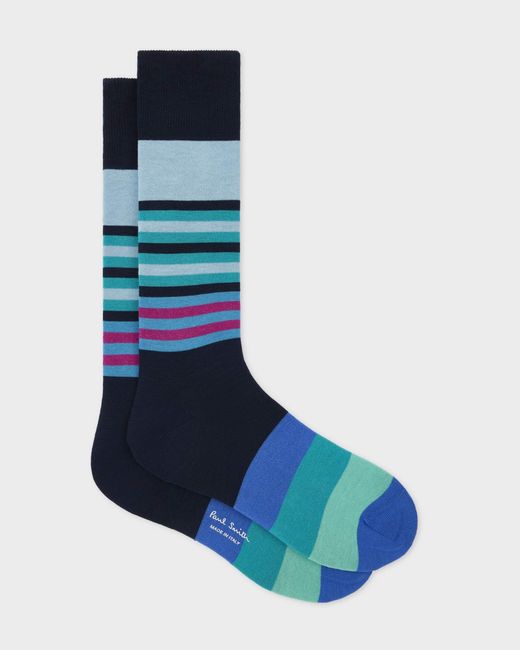 Paul Smith Blue Nathaniel Stripe Socks for men