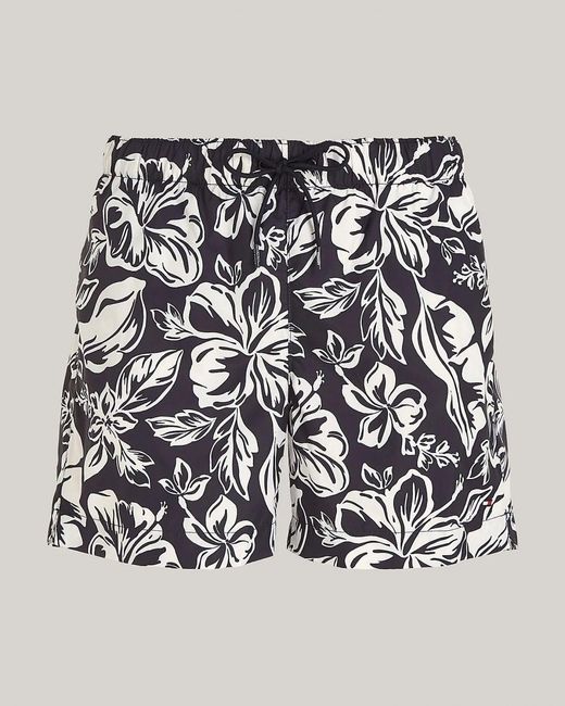 Tommy Hilfiger Black Medium Drawstring Print Swim Shorts for men