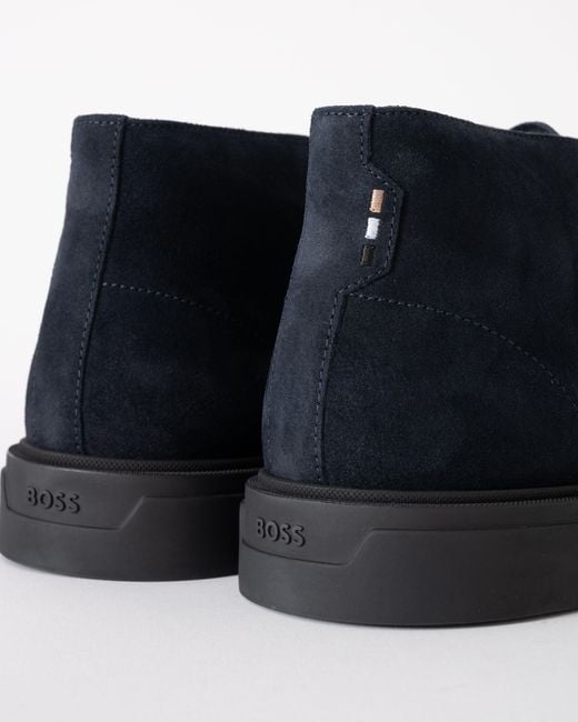 Boss Blue Calev Suede Desert Boots for men
