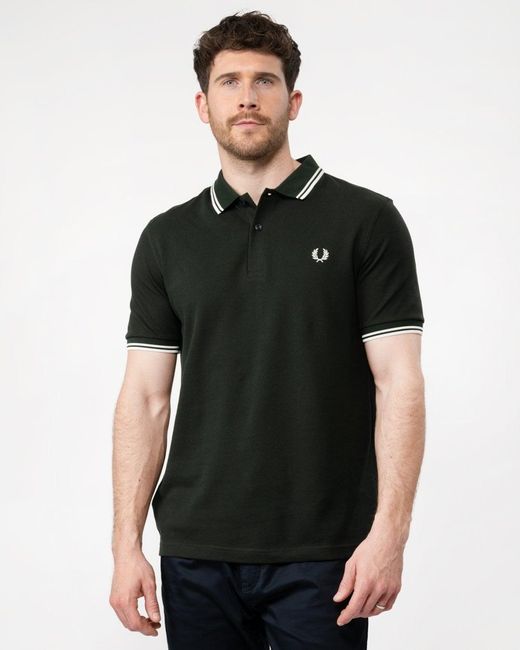 Fred Perry Black Twin Tipped Signature Polo Shirt Nos for men