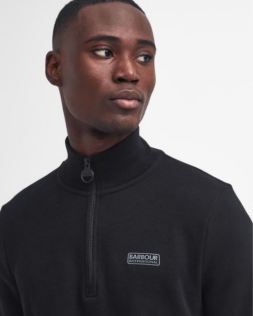 Barbour Black Essential Half-Zip Sweatshirt Size: L for men
