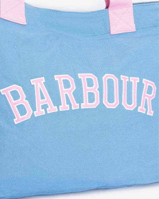 Barbour Blue Logo Holiday Tote Bag