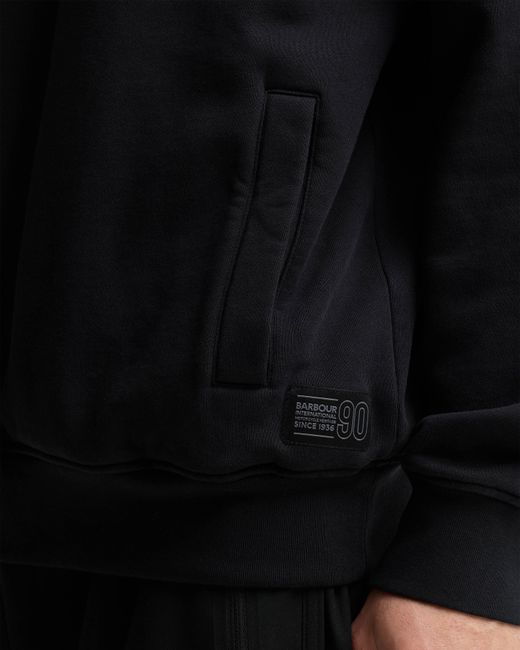 Barbour Black 90Th Anniversary Half Zip Sweatshirt for men