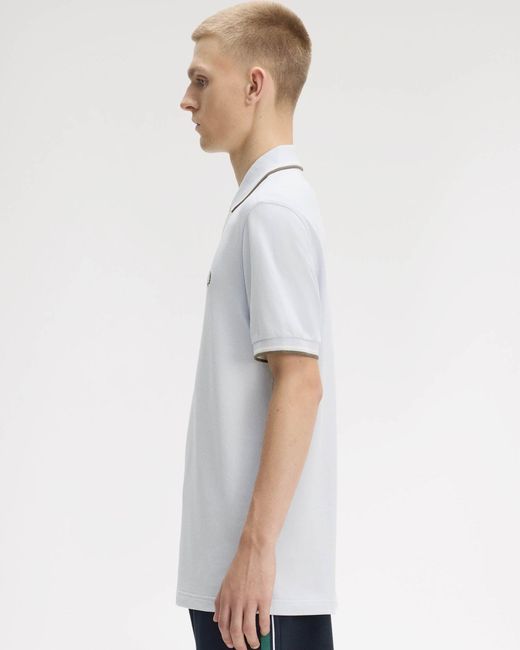 Fred Perry White Twin Tipped Signature Polo Shirt for men