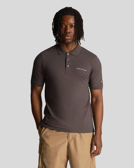 Lyle & Scott Brown Embroidered Polo Shirt for men