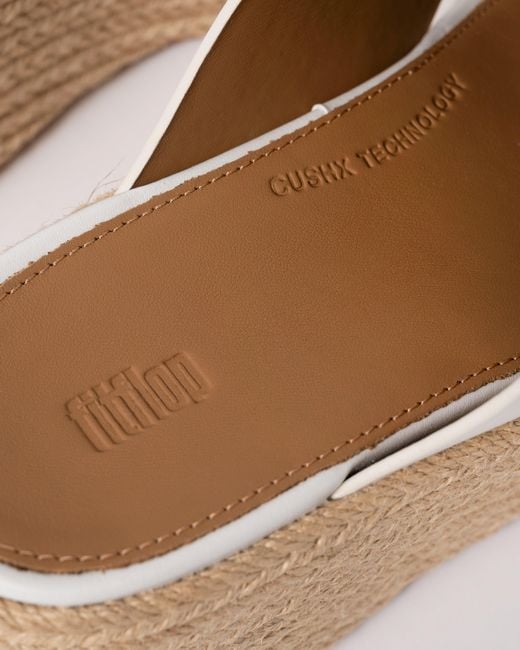 Fitflop Metallic Platfforms Espadrille Leather Wedge Cross Slides