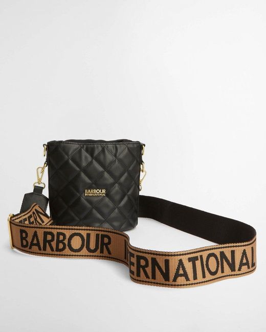 Barbour Black Balham Mini Quilted Tote Bag