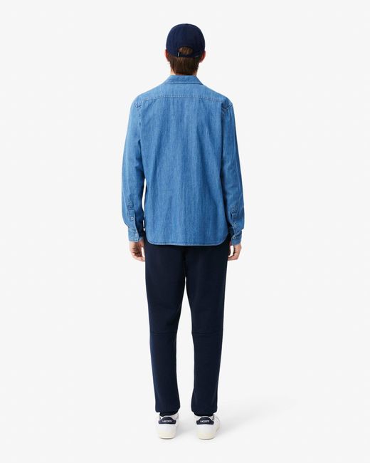 Lacoste Blue Tapered Fit Fleece Sweatpants for men