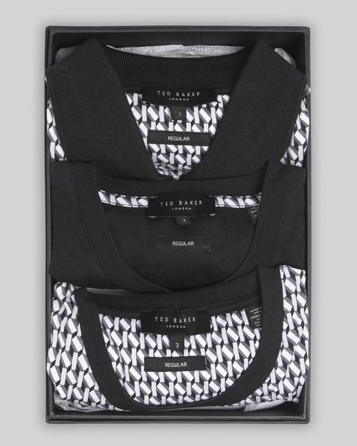 Ted Baker Black Sangs 3-Pack T-Shirts for men
