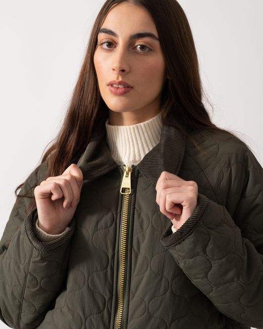 Hunter Green Fionn Long Quilted Jacket