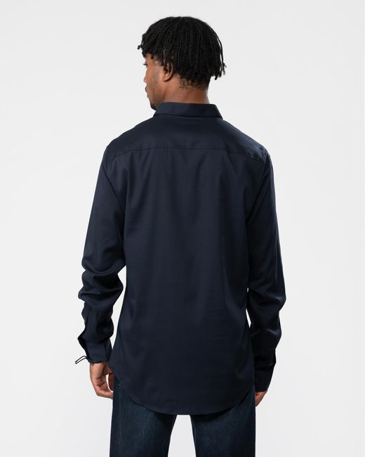 Armani Exchange Blue Long Sleeve Bi-stretch Shirt for men