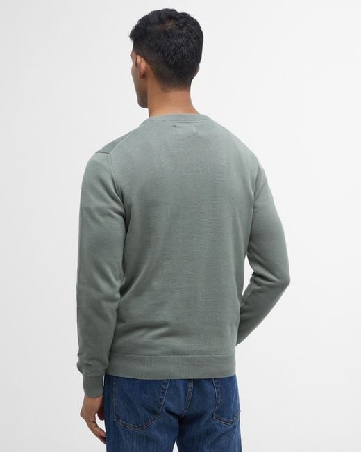 Barbour Gray Pima Cotton Crew Sweatshirt for men