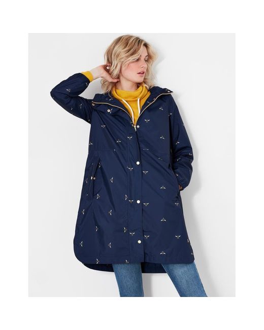 Joules Waybridge Relaxed Fit Waterproof Raincoat in Blue | Lyst UK