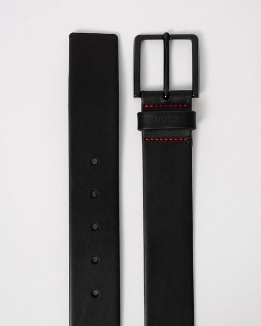 HUGO Black Gioni Leather Belt Nos for men