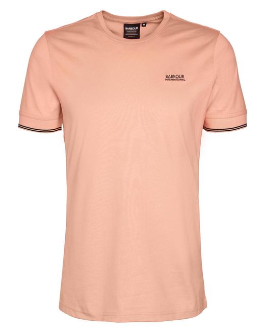 Barbour Pink Philip Tipped Cuff Tailored T-Shirt for men