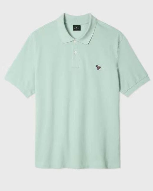 Paul Smith Green Ps Regular Fit Short Sleeve Organic Cotton Zebra Polo Shirt for men