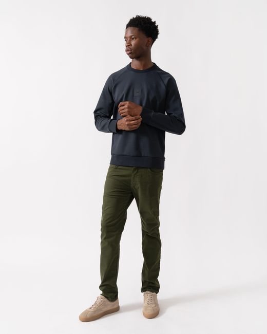 Boss Blue Salbo Rib Crew Neck Sweatshirt for men