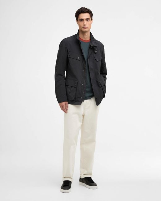 Barbour Black Modern Duke Showerproof Jacket for men