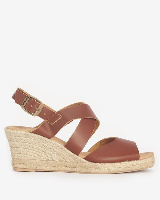 Barbour Brown Yolanda Wedge Espadrilles