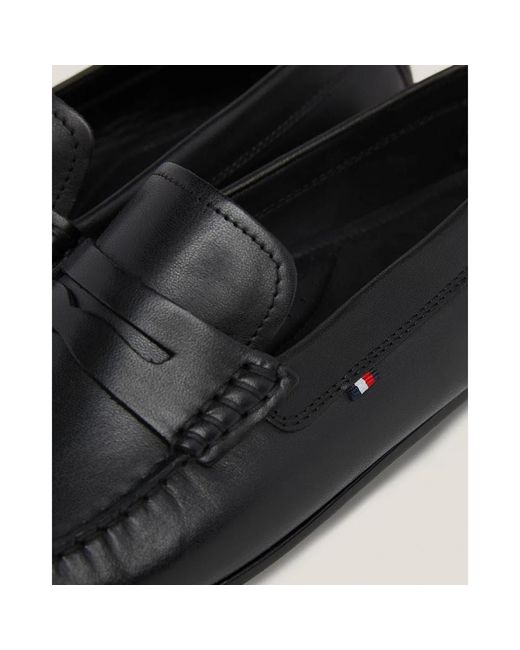Tommy Hilfiger Corpoarte Hilfiger Leather Driving Shoes in Black for ...