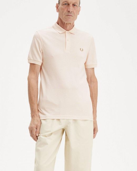 Fred Perry White Plain Signature Polo Shirt for men