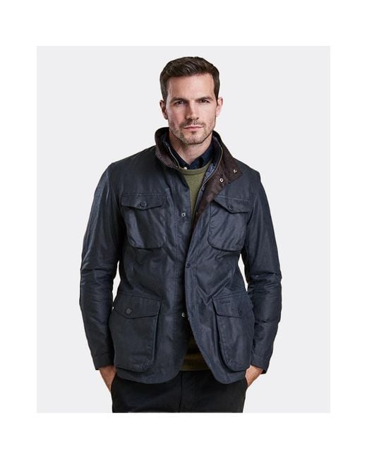 Barbour Ogston Wax Jacket in Blue for Men | Lyst Canada