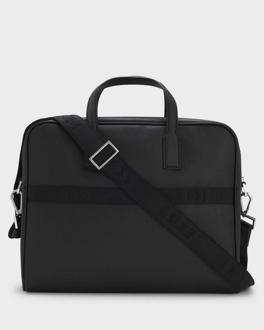 Boss Blue Zair Document Case With Foil-Print Logo for men