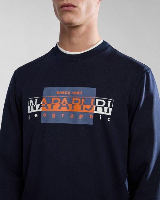Napapijri Blue B-smallwood Crew Neck Sweatshirt for men