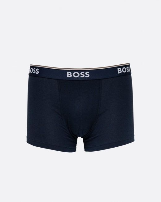 Boss Black Power Design 3-pack Stretch-cotton Trunks With Logo Waistbands for men