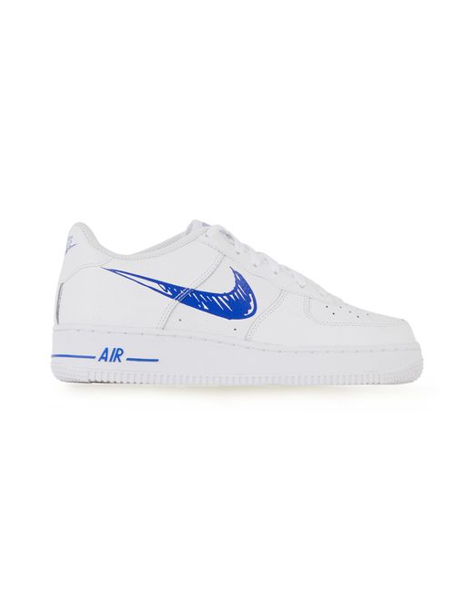 air force 1 scribble blue