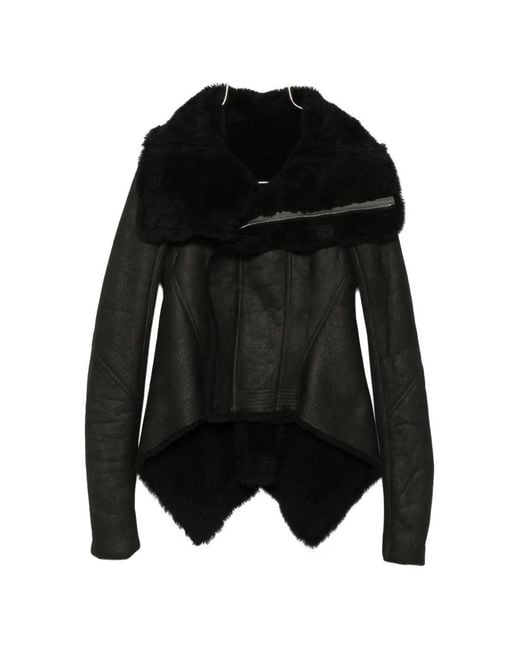 Rick Owens Black Leather Jacket