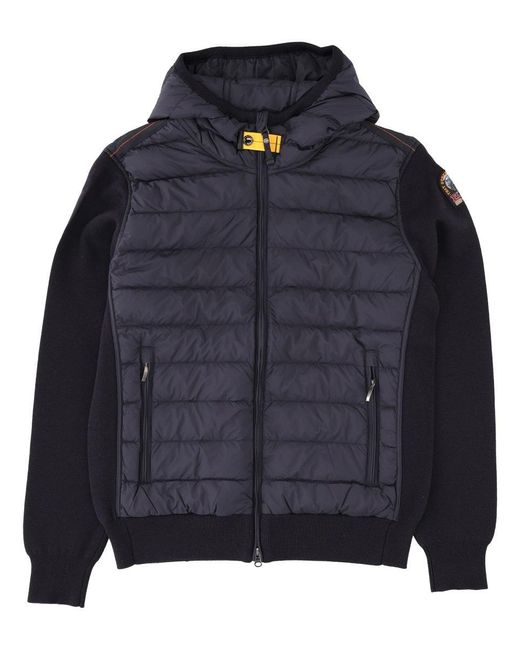 Parajumpers Blue Hybrid Hooded Puffer Jacket for men