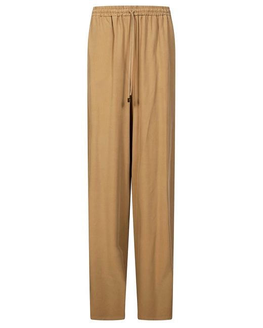 Max Mara Natural Inspired Silk Drawstring Pants For