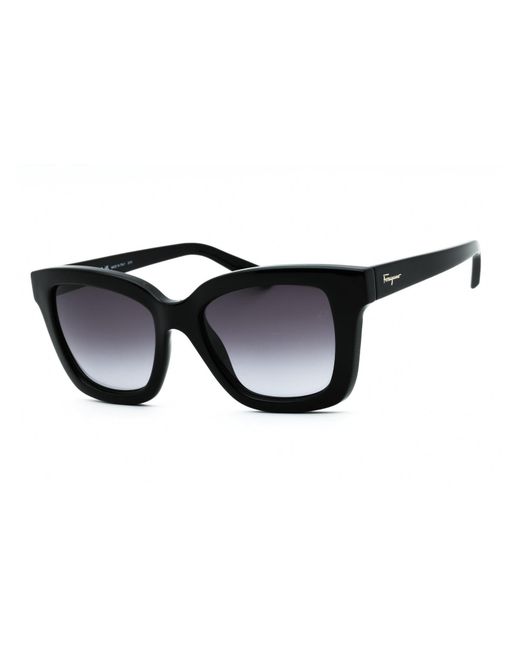Ferragamo Black Rectangular Gradient Sunglasses