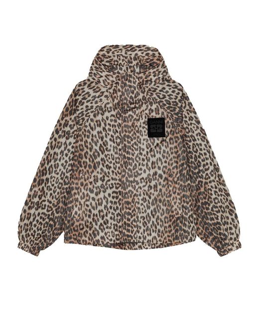 Ganni Brown Leopard Print Jacket