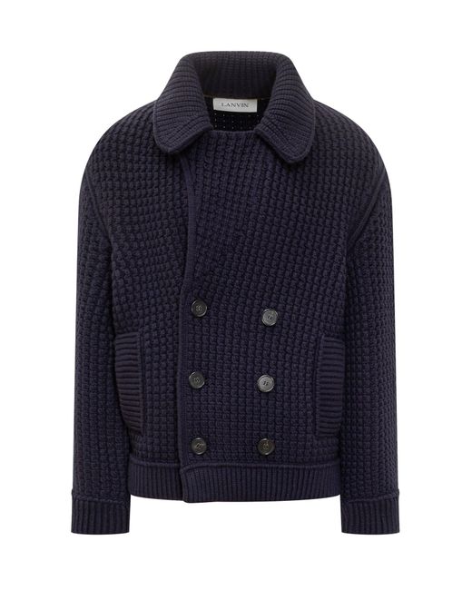 Lanvin Blue Knit Wool Jacket
