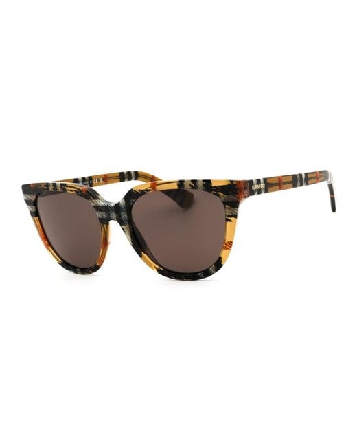 Burberry Brown Round Frame Sunglasses For