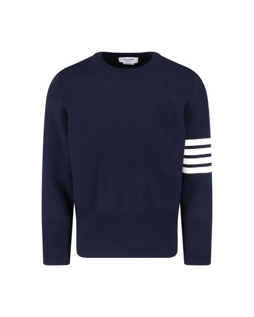 Thom Browne Blue 4-Bar Sweater for men