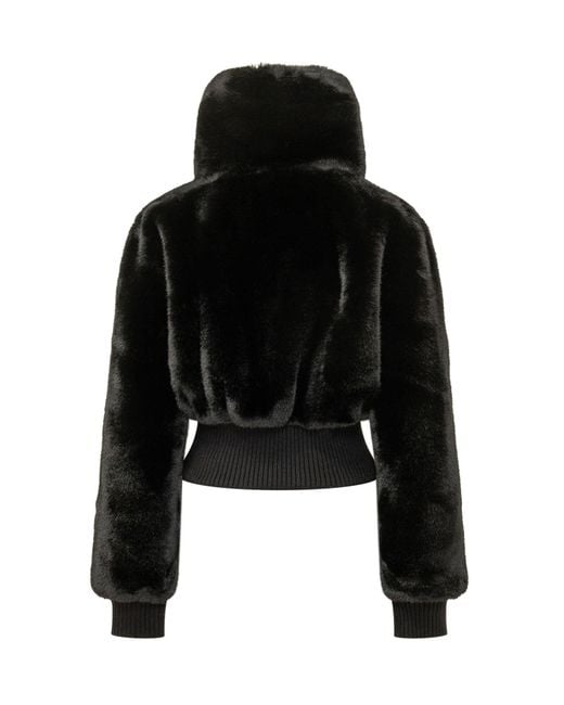 Pinko Black Shearling-Lined Bomber Jacket