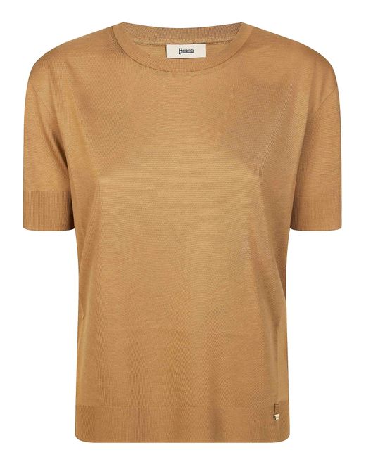 Herno Natural Elegant T-Shirt With Continuous Borders