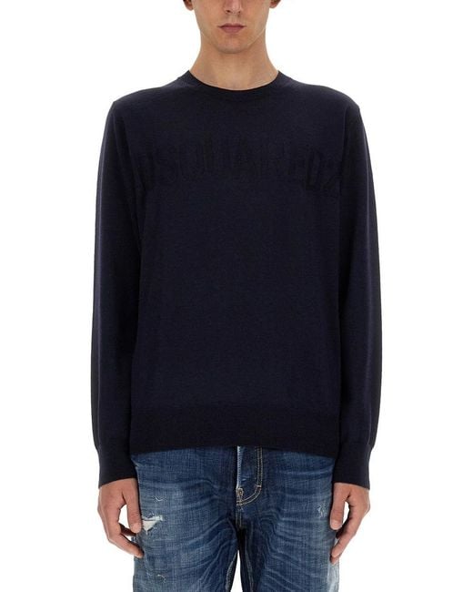 DSquared² Blue Wool Jersey for men