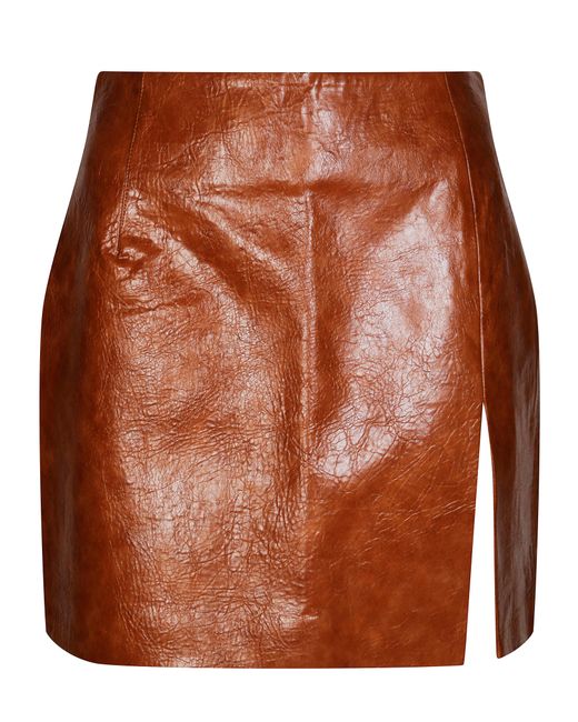 ANDAMANE Brown Chic Mini Skirt For