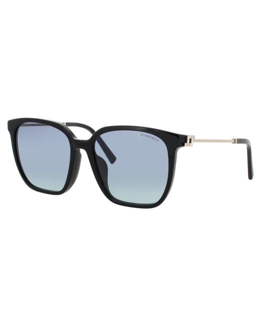 Tiffany & Co Black Rectangular Sunglasses For