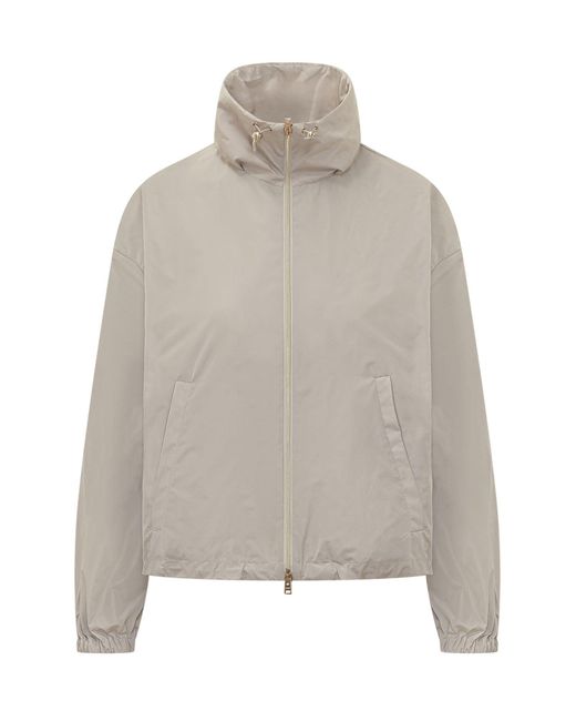 Herno Gray Mini Short Zip Jacket