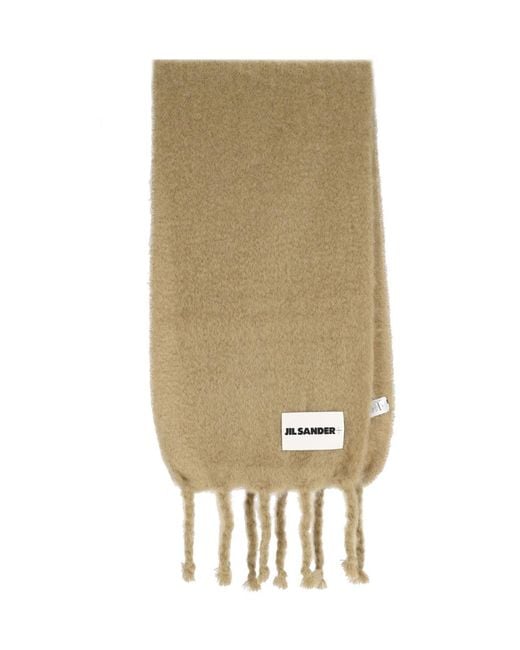 Jil Sander Natural Lightweight Mohair & Wool Scarf For for men