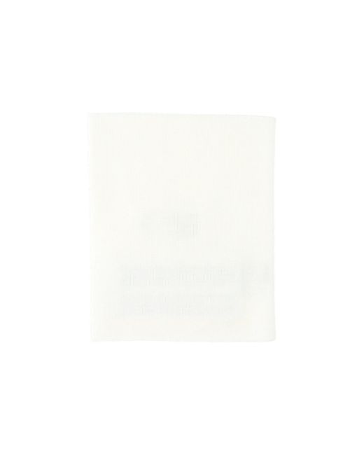 Maison Margiela White Lightweight Wool Scarf For