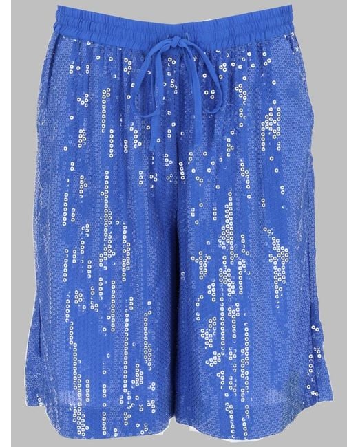 P.A.R.O.S.H. Blue Shorts Sequinned
