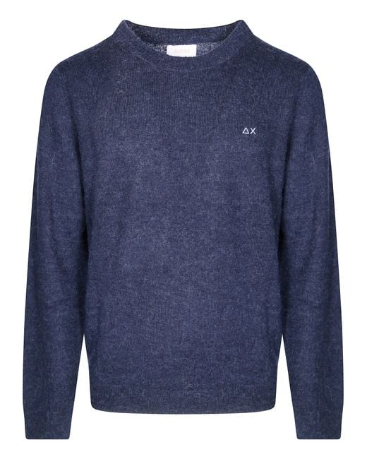 Sun 68 Blue Alpaca Sweater for men