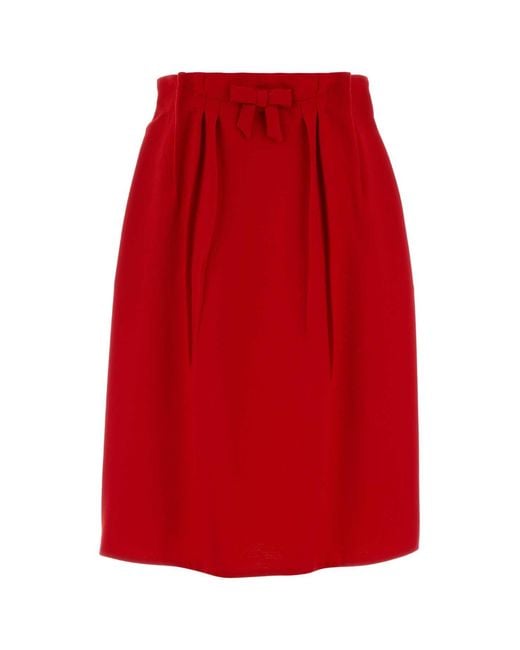 Prada Red Linen Blend Balance Dress